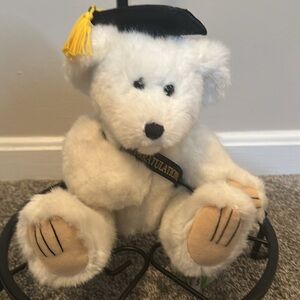 Wishpets “Theodore” 1997 White and Black Graduation Bear Plush EUC